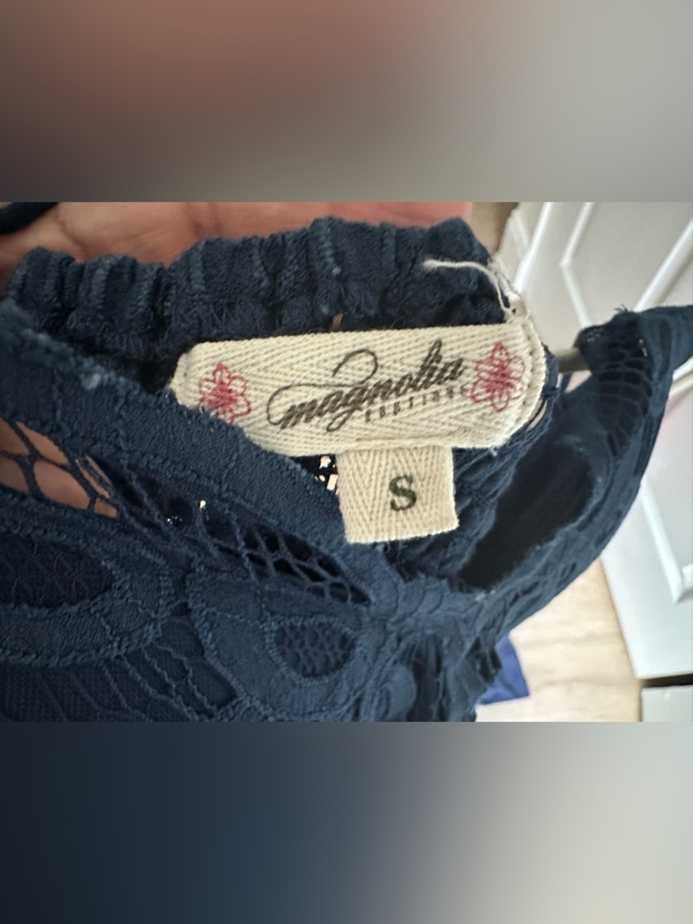Magnolia -Navy Lace-Back Boho- Maxi Dress - Picture 6 of 7